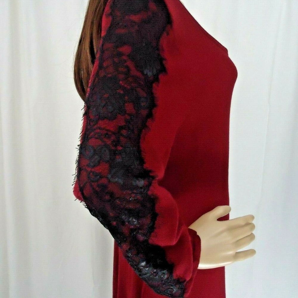 🐧Nine West Bordeaux Sweater Dress Size XL Lace - Picture 6 of 6
